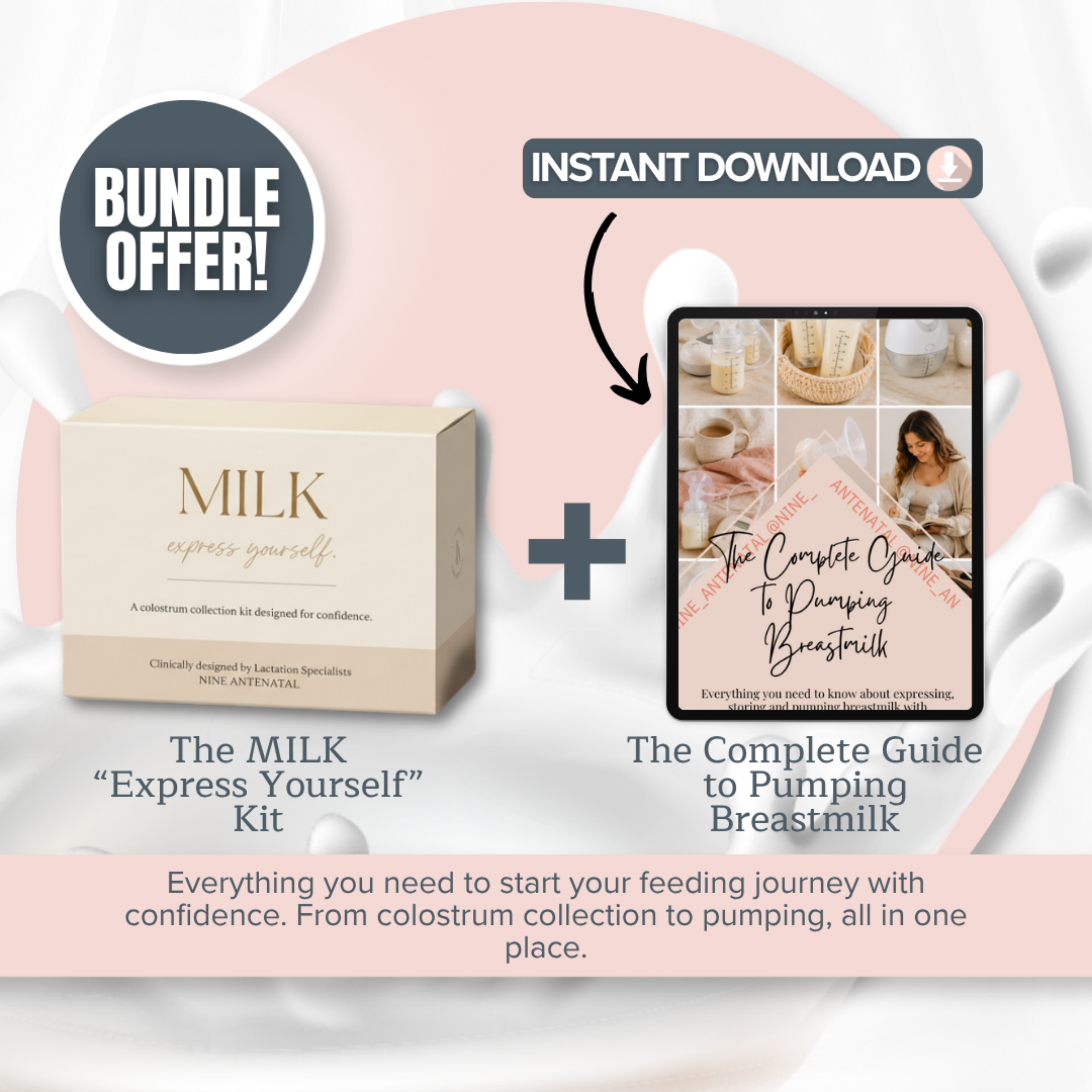 The MILK "Express Yourself" Kit + Complete Guide to Expressing & Pumping Breastmilk BUNDLE